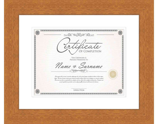 honey pecan Frame for Certificates & Diplomas