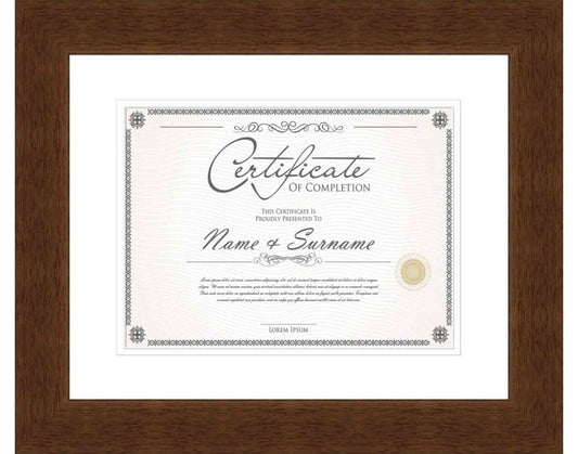 walnut Frame for Certificates & Diplomas