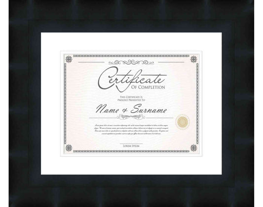 black Frame for Certificates & Diplomas