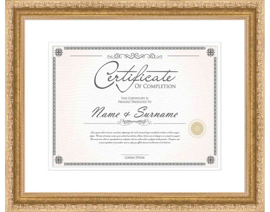 gold Frame for Certificates & Diplomas