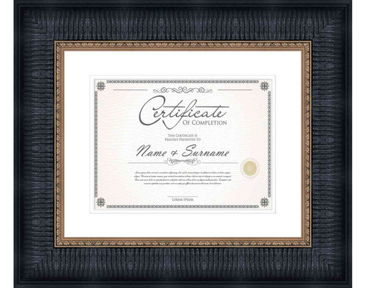 black Frame for Certificates & Diplomas