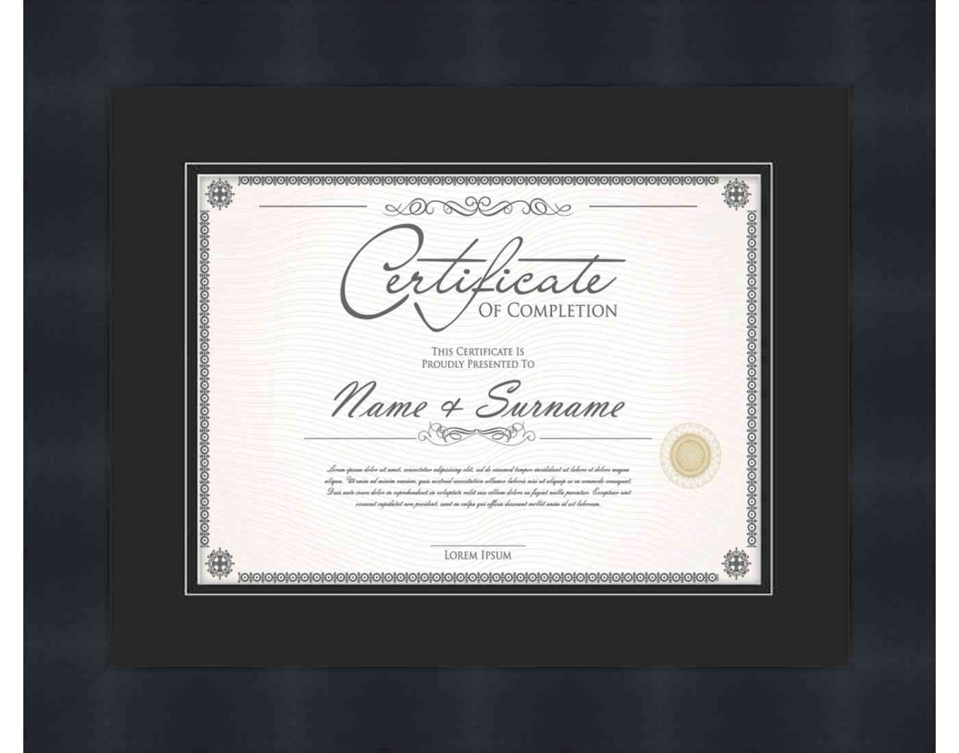 black Frame for Certificates & Diplomas