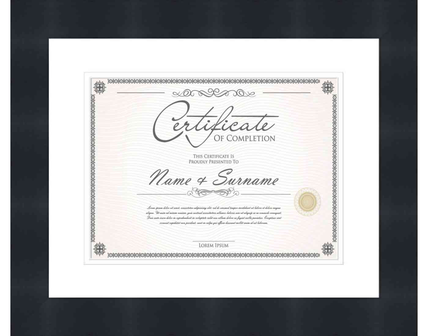 black Frame for Certificates & Diplomas