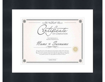 black Frame for Certificates & Diplomas