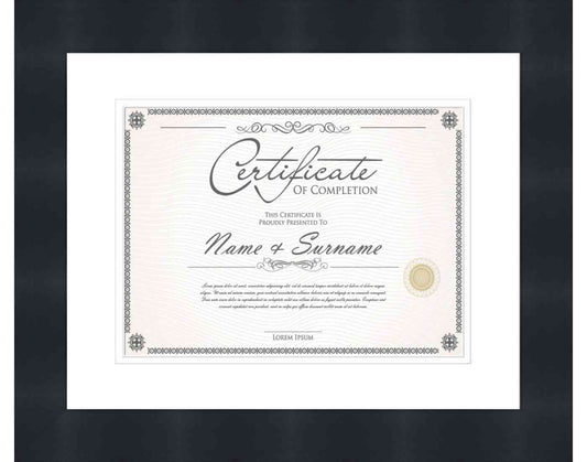 black Frame for Certificates & Diplomas