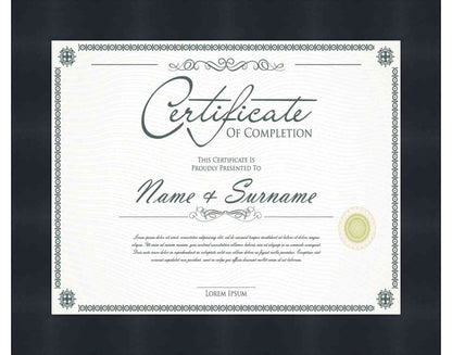 black Frame for Certificates & Diplomas