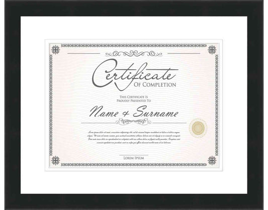 black Frame for Certificates & Diplomas