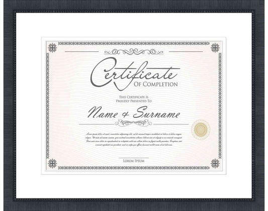 black Frame for Certificates & Diplomas