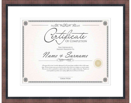walnut Frame for Certificates & Diplomas