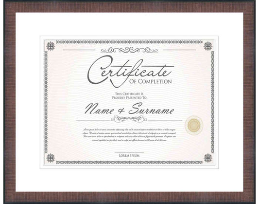 walnut Frame for Certificates & Diplomas