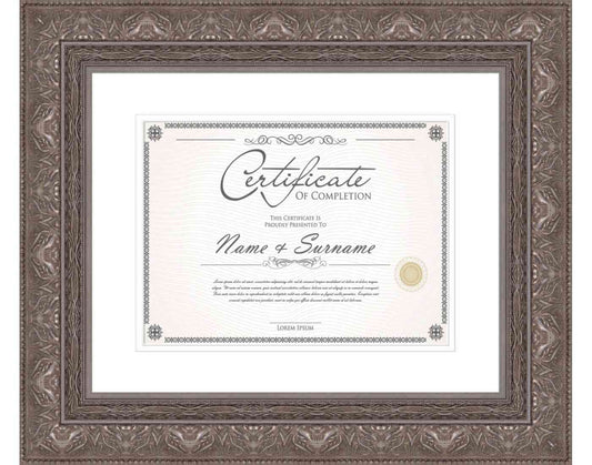 silver Frame for Certificates & Diplomas