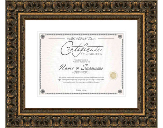 antique gold Frame for Certificates & Diplomas