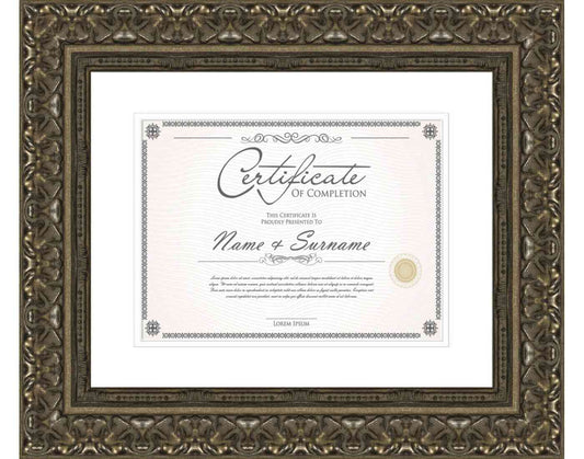 antique silver Frame for Certificates & Diplomas