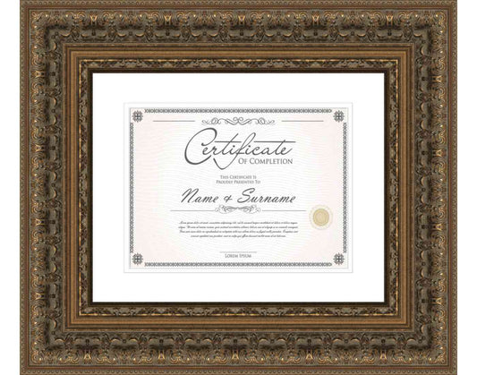 antique gold Frame for Certificates & Diplomas