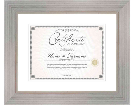 silver Frame for Certificates & Diplomas