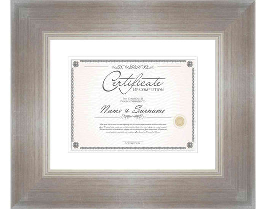 silver Frame for Certificates & Diplomas