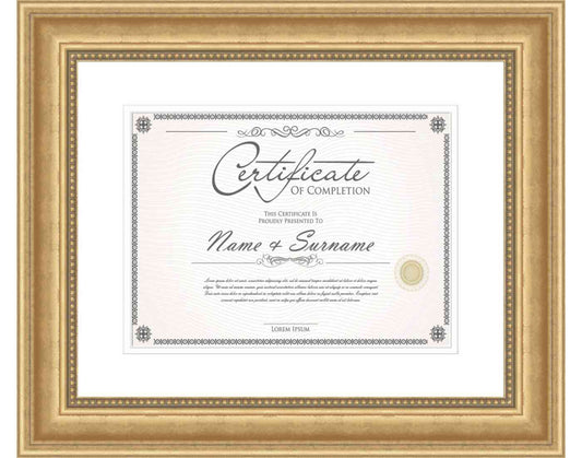 gold Frame for Certificates & Diplomas