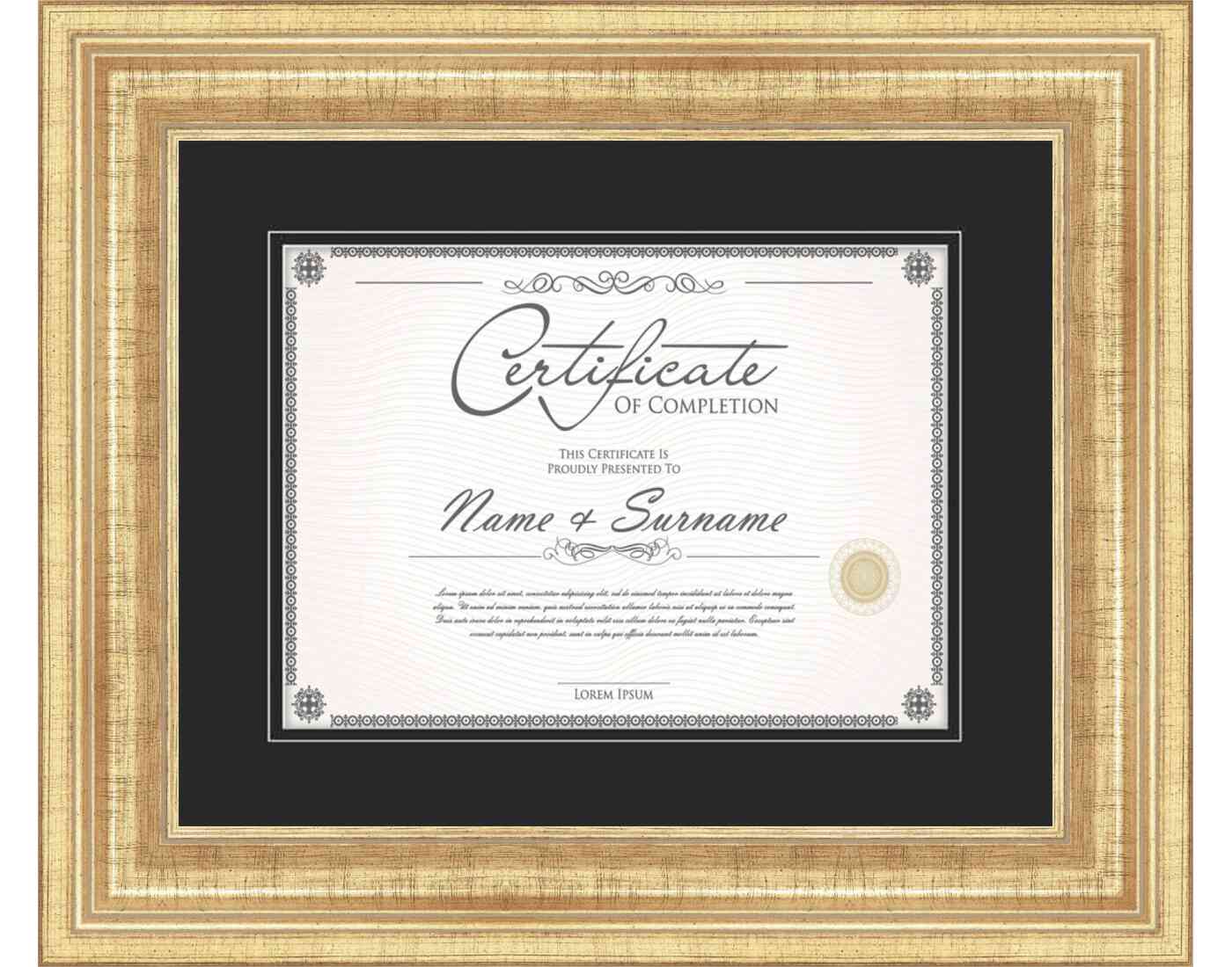 antique gold Frame for Certificates & Diplomas
