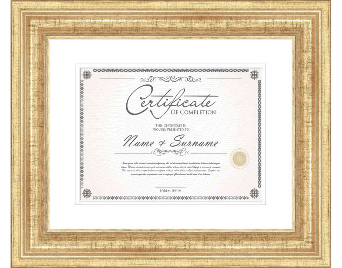 antique gold Frame for Certificates & Diplomas