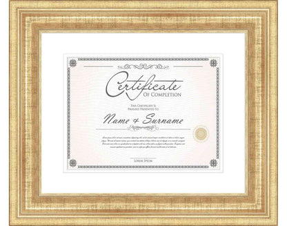 antique gold Frame for Certificates & Diplomas