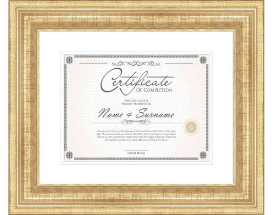 antique gold Frame for Certificates & Diplomas