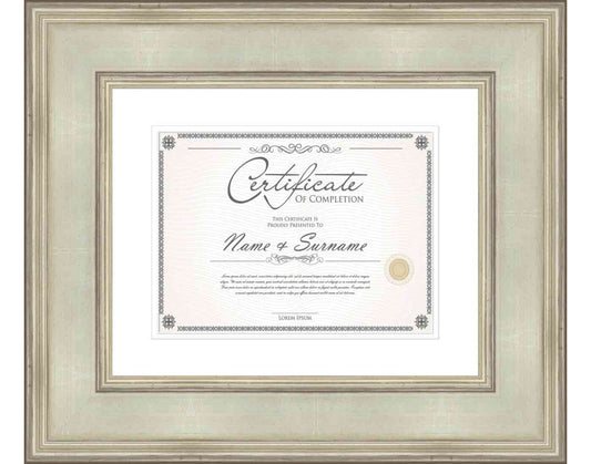 silver Frame for Certificates & Diplomas