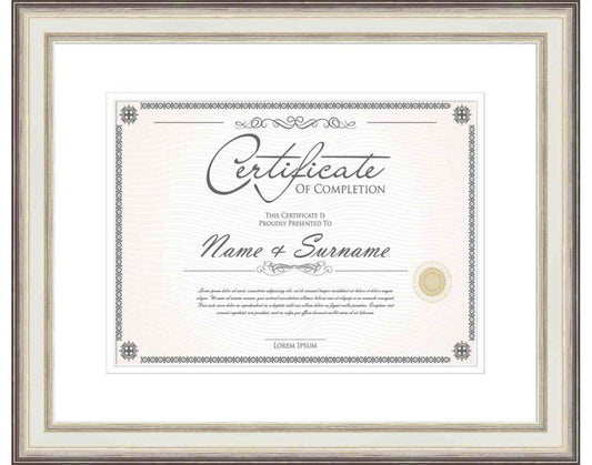 silver Frame for Certificates & Diplomas