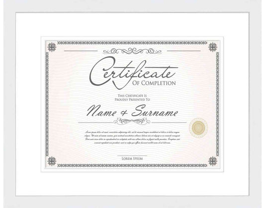 white Frame for Certificates & Diplomas