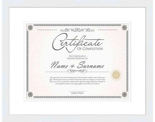 white Frame for Certificates & Diplomas