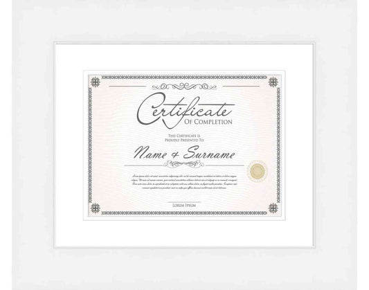 white Frame for Certificates & Diplomas