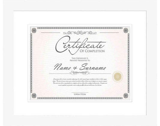 white Frame for Certificates & Diplomas