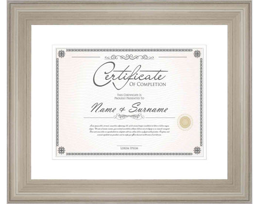 silver Frame for Certificates & Diplomas