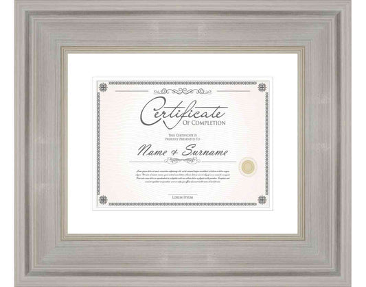 silver Frame for Certificates & Diplomas