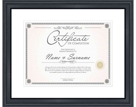 black Frame for Certificates & Diplomas