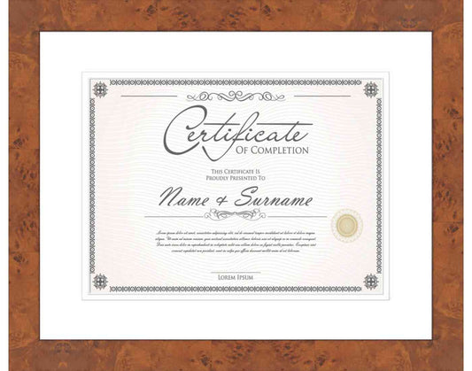honey pecan Frame for Certificates & Diplomas
