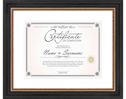 black Frame for Certificates & Diplomas