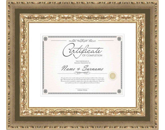 gold Frame for Certificates & Diplomas