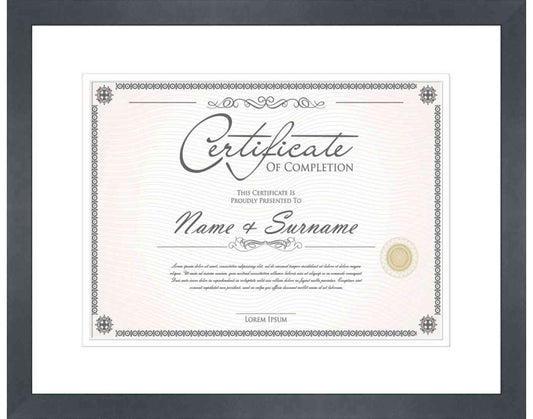 black Frame for Certificates & Diplomas