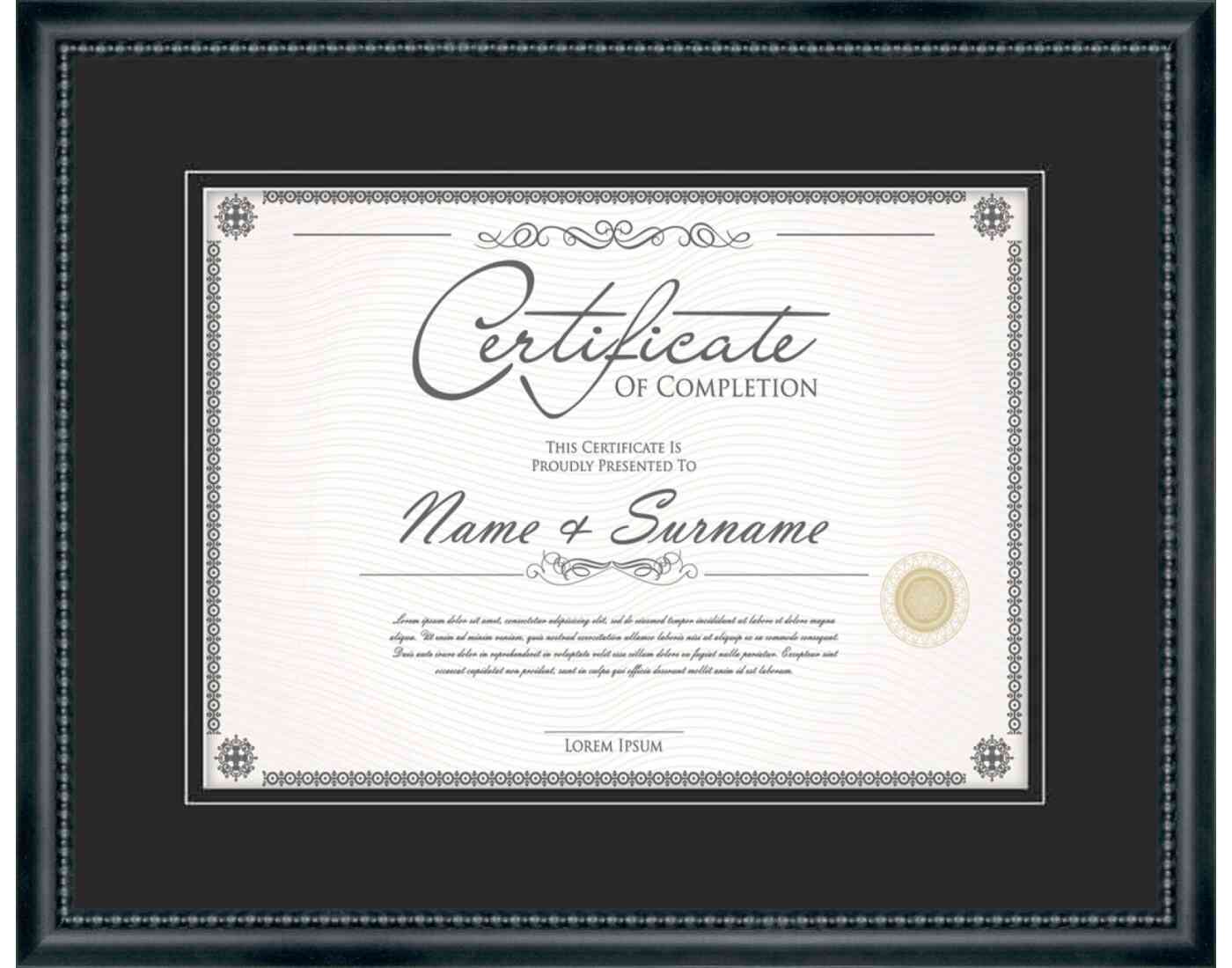black Frame for Certificates & Diplomas