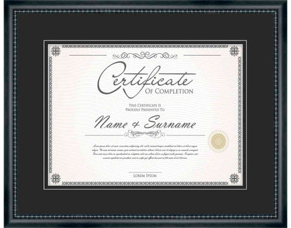 black Frame for Certificates & Diplomas