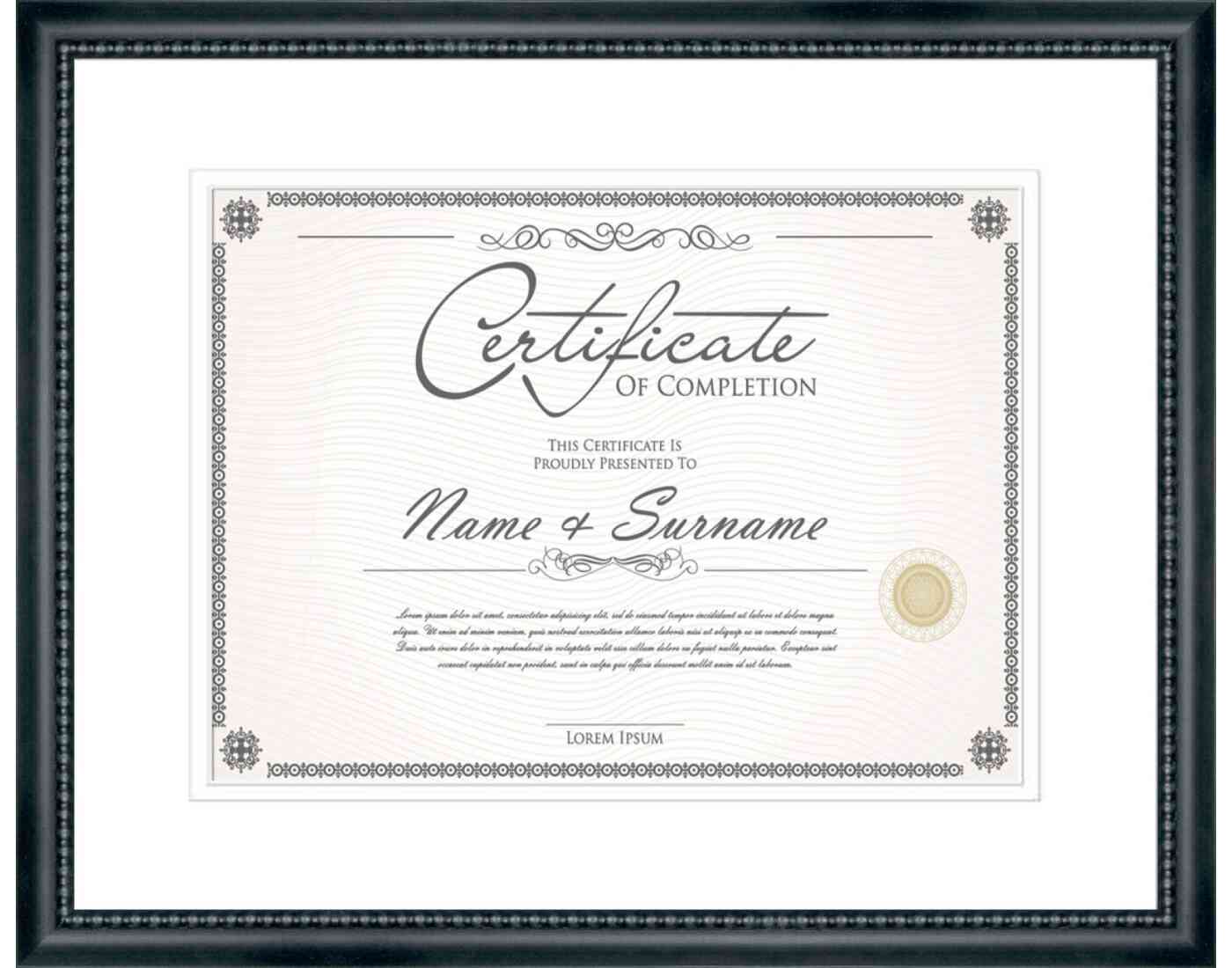 black Frame for Certificates & Diplomas