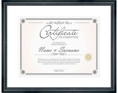 black Frame for Certificates & Diplomas