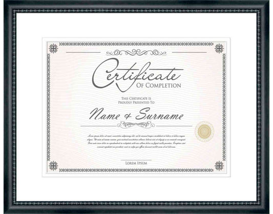 black Frame for Certificates & Diplomas