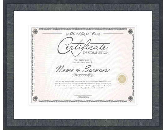 black Frame for Certificates & Diplomas