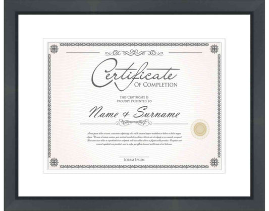 black Frame for Certificates & Diplomas