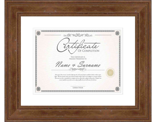 walnut Frame for Certificates & Diplomas