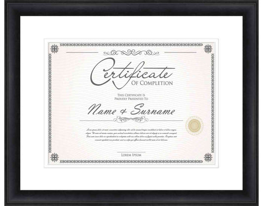 black Frame for Certificates & Diplomas