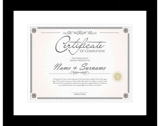 black Frame for Certificates & Diplomas