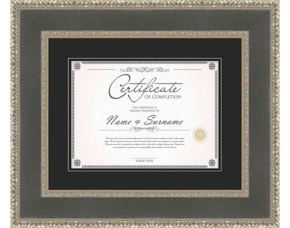 silver Frame for Certificates & Diplomas