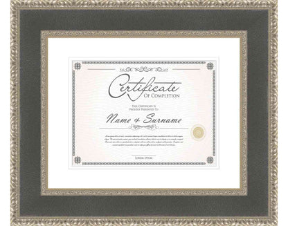 silver Frame for Certificates & Diplomas